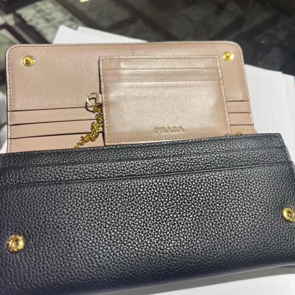 Authentic Prada Black Grain Leather Long Envelope Wallet - Picture 7 of 14